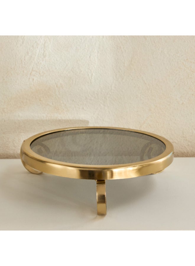 Home Box Sands and Palms Sahra Decorative Metal Footed Stand - 28x28x7 cm - Image 2